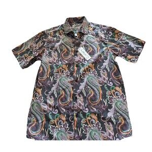 Lavane Men's Short Sleeve GOLF Paisley Print Sport Shirt